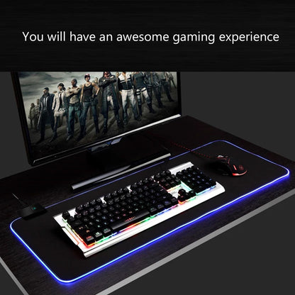 RGB Large Gaming Mouse Pad Oversize Glowing Led Extended Mousepad Non-Slip Rubber Base Mouse Mat Keyboard Pad Desk Mat