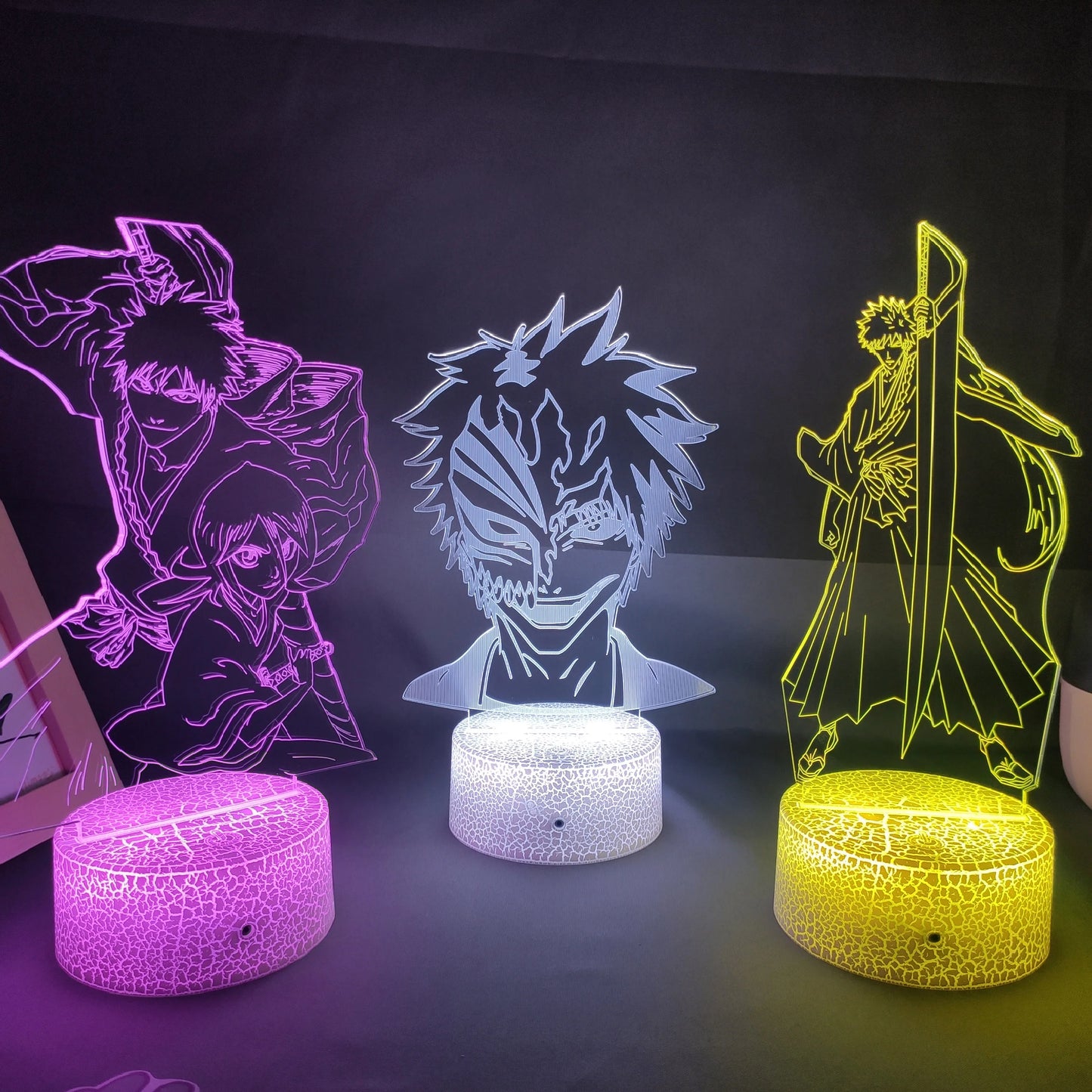 Anime Bleach Figure Ichigo 3D LED Neon Nightlights Birthday Gift for Friends Otaku Bedroom Table Decor Manga Lava Lamps Grimmjow