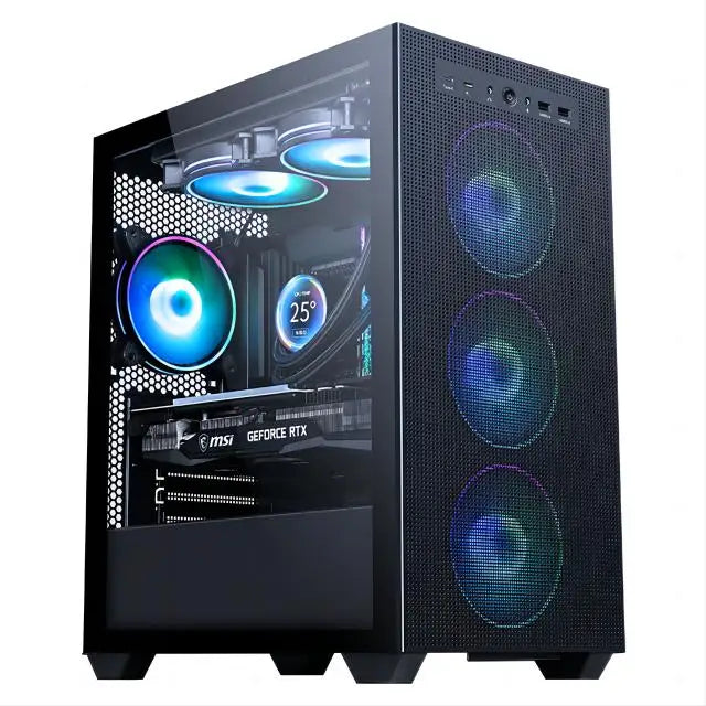 Aotesier Gaming PC core A8 7680 CPU With 16G RAM 500 G SSD  ATX/ITX/M-ATX full view side panel Temper Glass Front Gaming pc game