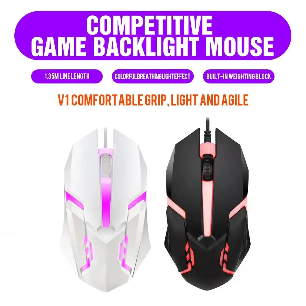 USB Wired Gaming Mouse 1000 DPI 3 Buttons Silent Mause Backlit Professional Gamer Mice Ergonomic Computer Mouse For PC Laptop