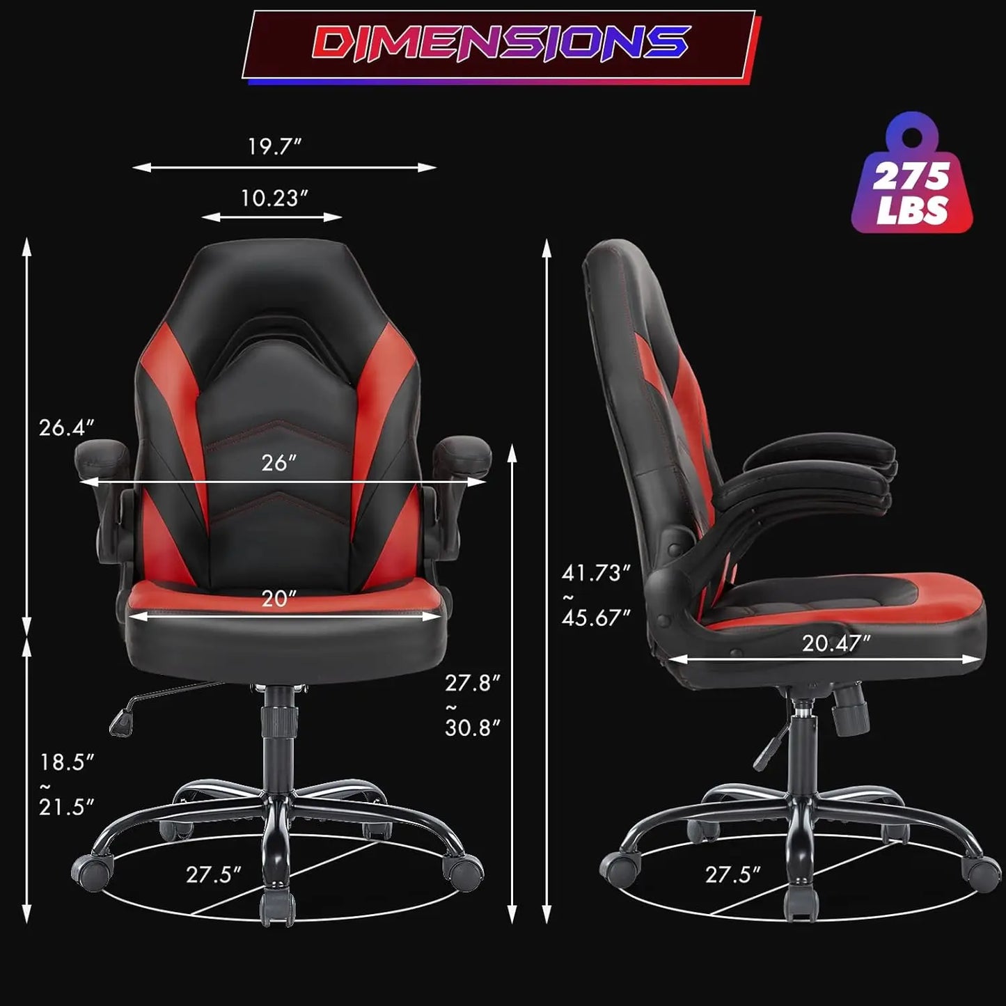 Computer gaming table and chair - ergonomically adjustable rotating PU leather racing chair for office administration tasks