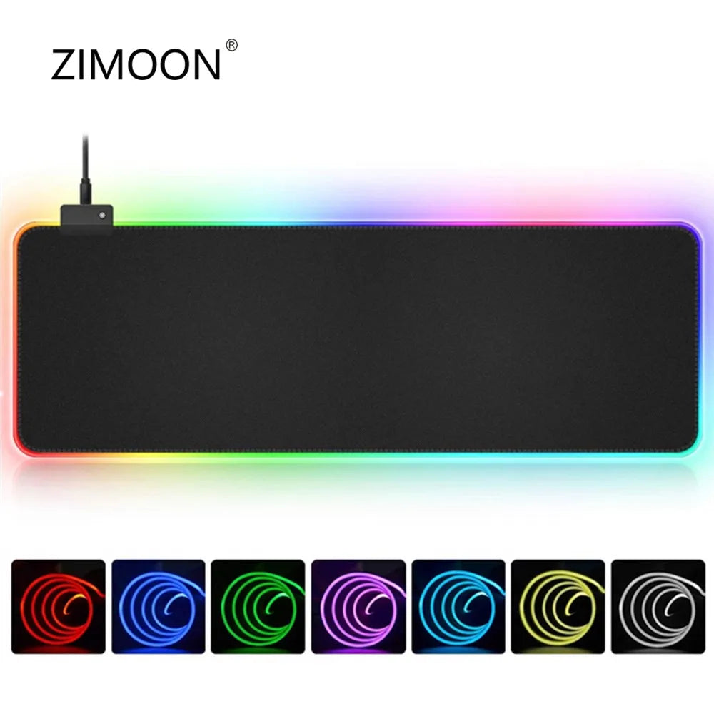 RGB Large Gaming Mouse Pad Oversize Glowing Led Extended Mousepad Non-Slip Rubber Base Mouse Mat Keyboard Pad Desk Mat