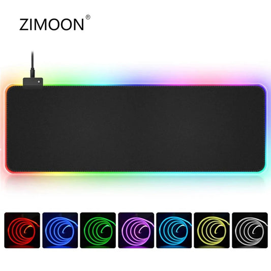 RGB Large Gaming Mouse Pad Oversize Glowing Led Extended Mousepad Non-Slip Rubber Base Mouse Mat Keyboard Pad Desk Mat