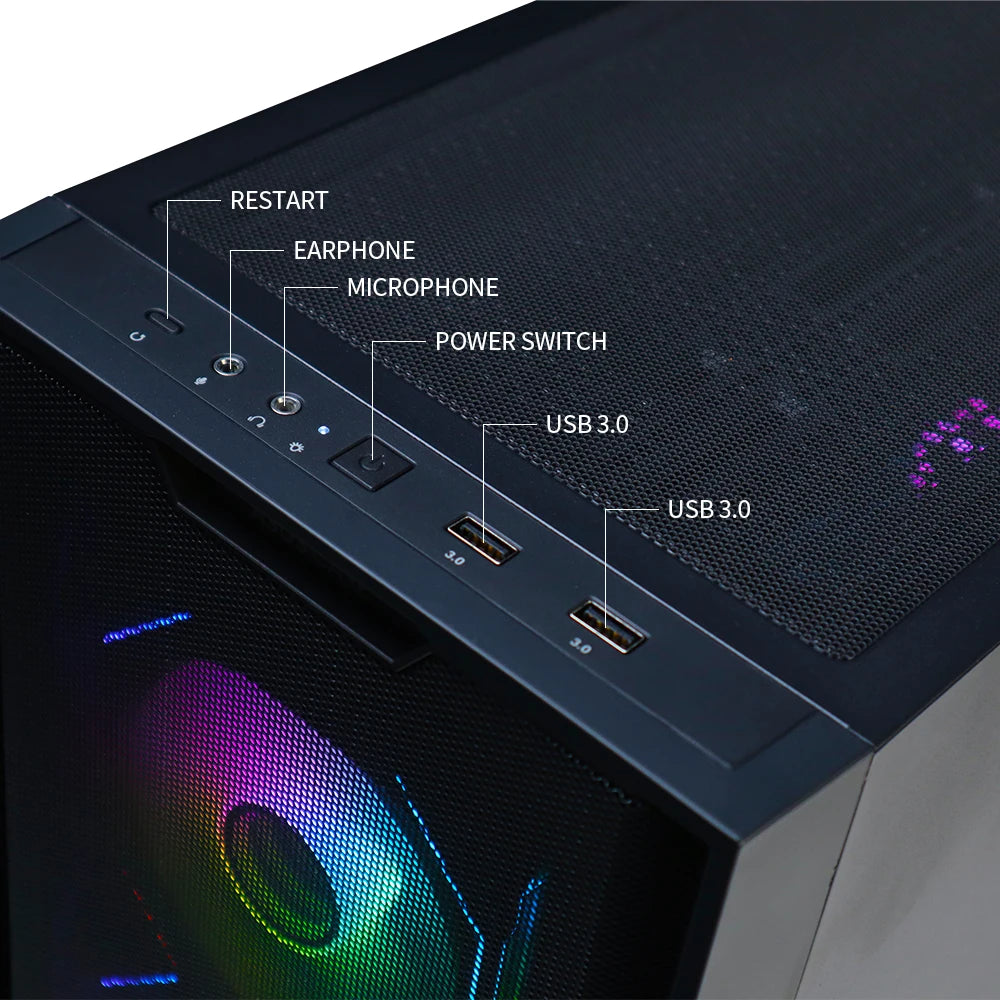 YEAH MAGIC Gaming Desktop PC AMD R7 7800X3D 7800XT DDR5 6000MHz 32G 1TB M.2 SSD Windows 11 Home 850W PSU Office Business WIFI