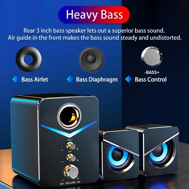 Home Theater System PC Bass Smart Subwoofer Bluetooth-compatible Speaker Portable Computer Speakers Music Boombox For Desktop