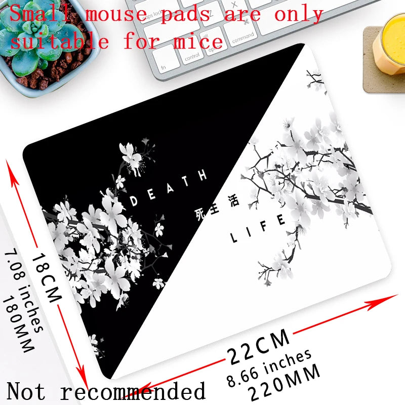 Black and White Cherry Blossom Mousepad Custom Home Computer Keyboard Pad Desk Mat Laptop Soft Anti-slip Table Mat XXL Mouse pad