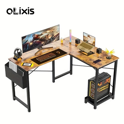 49-Inch L-Shaped Corner Computer Desk - Spacious Workspace with Storage, CPU Stand, and Modern Design