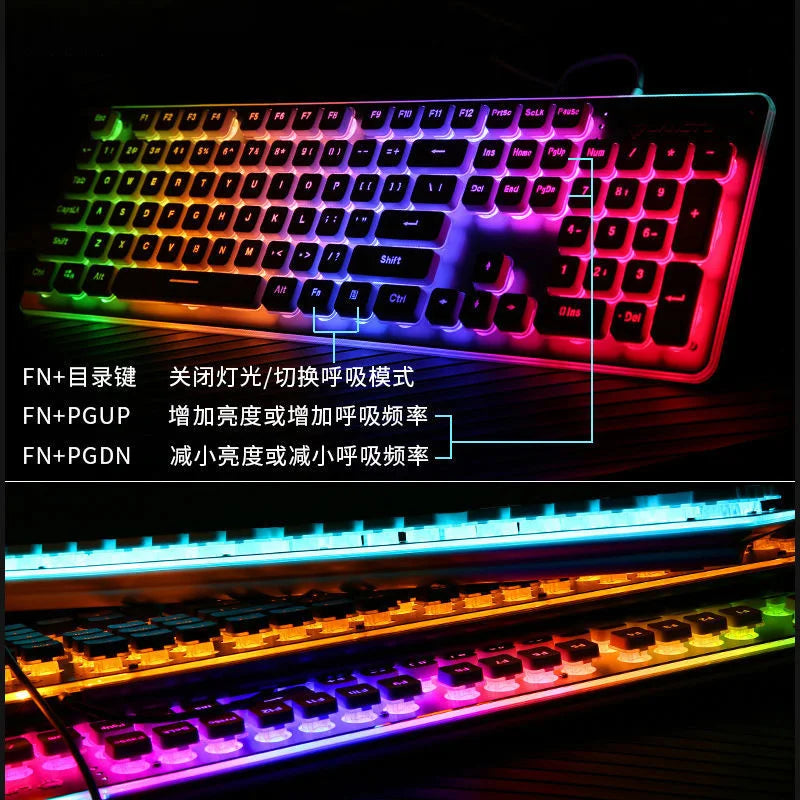 Silent Keyboard Mechanical Wired Gaming Colorful Backlit Mechanical Chocolate Keyboard Gamer Keyboard for Pc Laptop Accessories