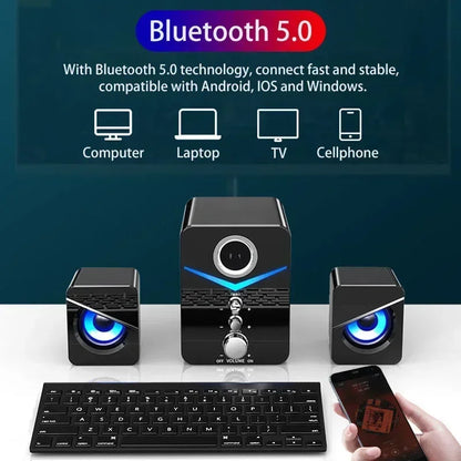 Home Theater System PC Bass Smart Subwoofer Bluetooth-compatible Speaker Portable Computer Speakers Music Boombox For Desktop